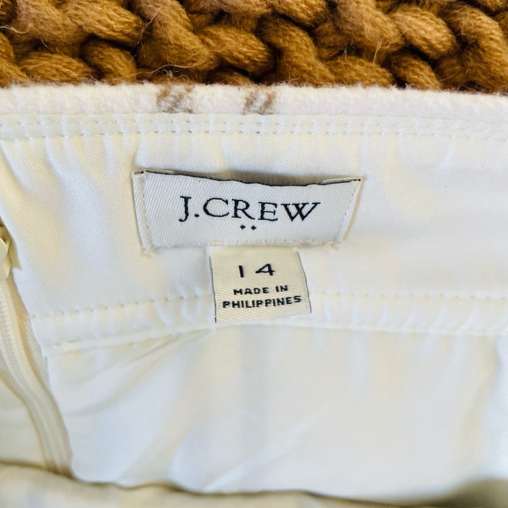 J. Crew Cream and Tan Plaid Mini Skirt - Picture 4 of 4